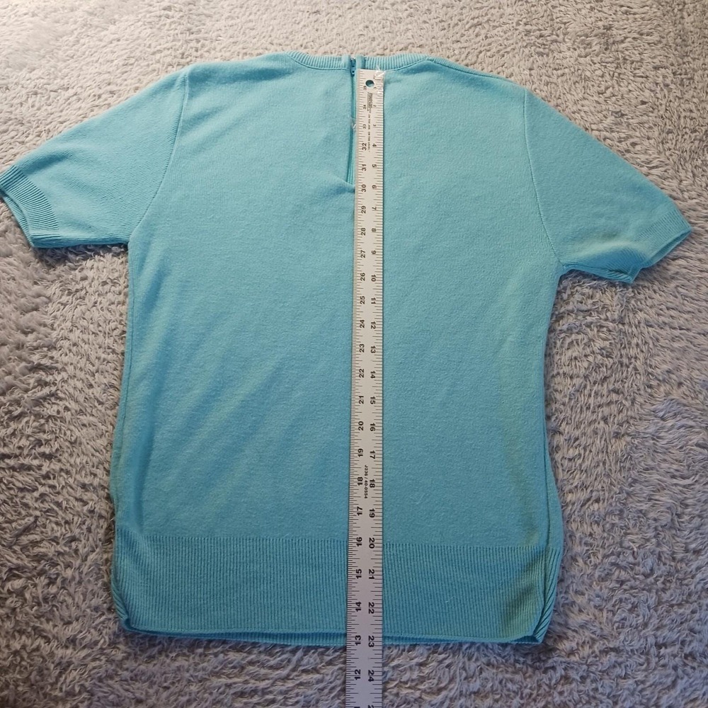 Haymaker VTG Mock Neck Knit Top 36‎ Zip Back USA Orlon 80s Minimalist Fits XS/S - Picture 4 of 6